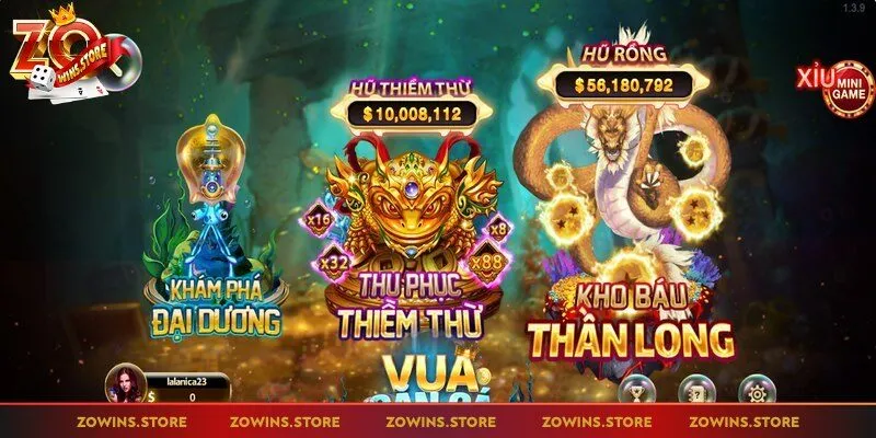 Mỗi game săn cá cung cấp nhiều phòng đấu đặc sắc